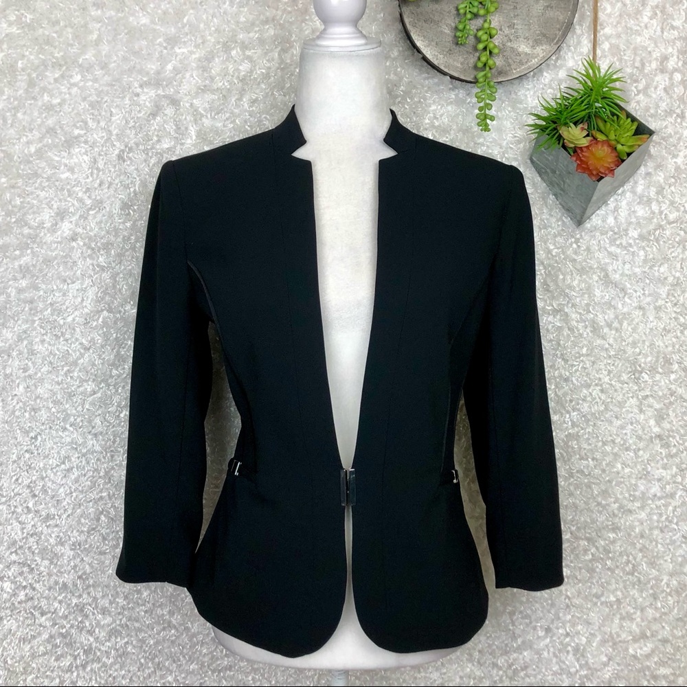Caché Black Notch Lapel Blazer Size 8